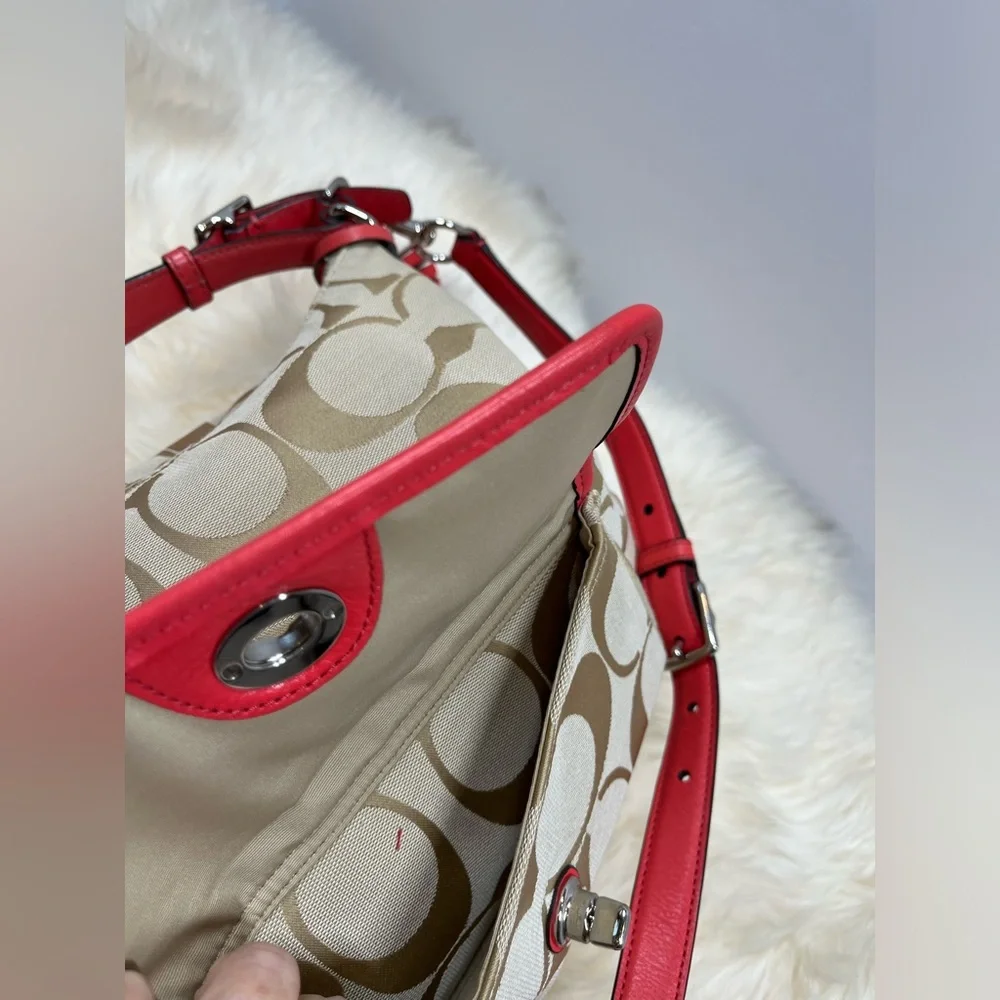 Coach Legacy Signature Courtney Khaki Corral Adjustable Shoulder Bag - Picture 7 of 11